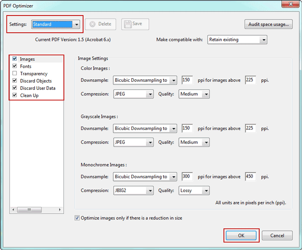 How to reduce pdf file size?